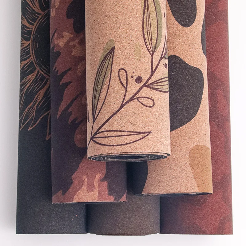 Cork rubber yoga mat color printing gym mat dance sports