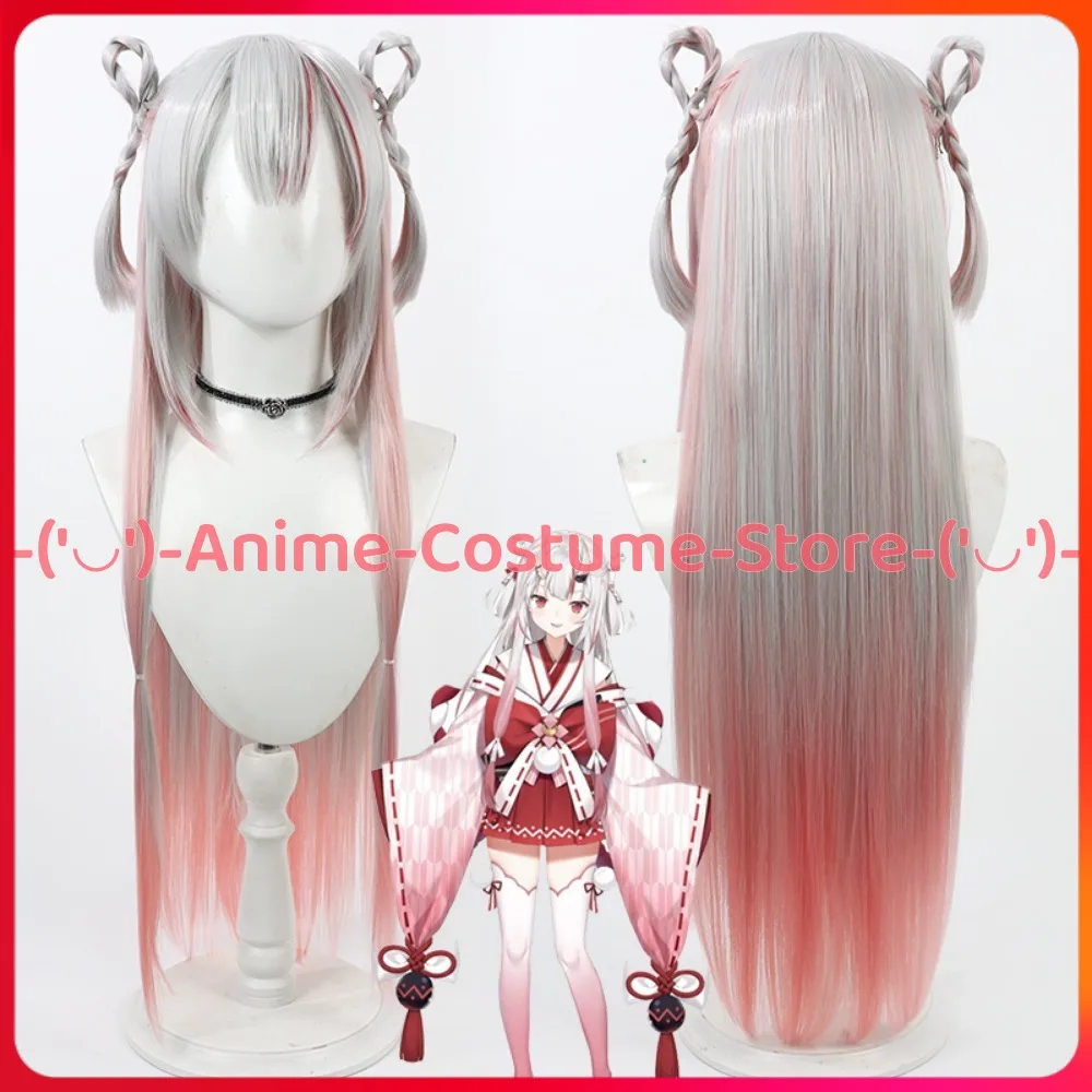 Hololive VTuber Накири Аяме Косплей Парик Мико Стрин Дева Аниме Персонаж Хэллоуин Карнавальный Костюм Партии Парики Синтетические Волосы