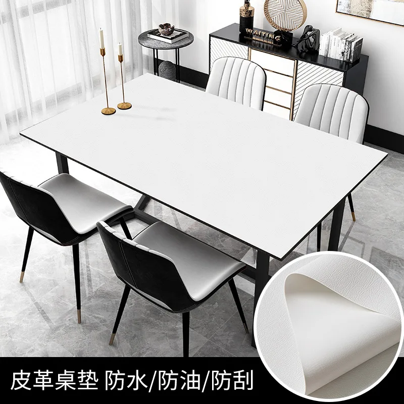 Rectangular Table Cloth Pu Leather Desk Mat Silicone Cover Anti-dirty Waterproof Tablecloth for Bar Protectors