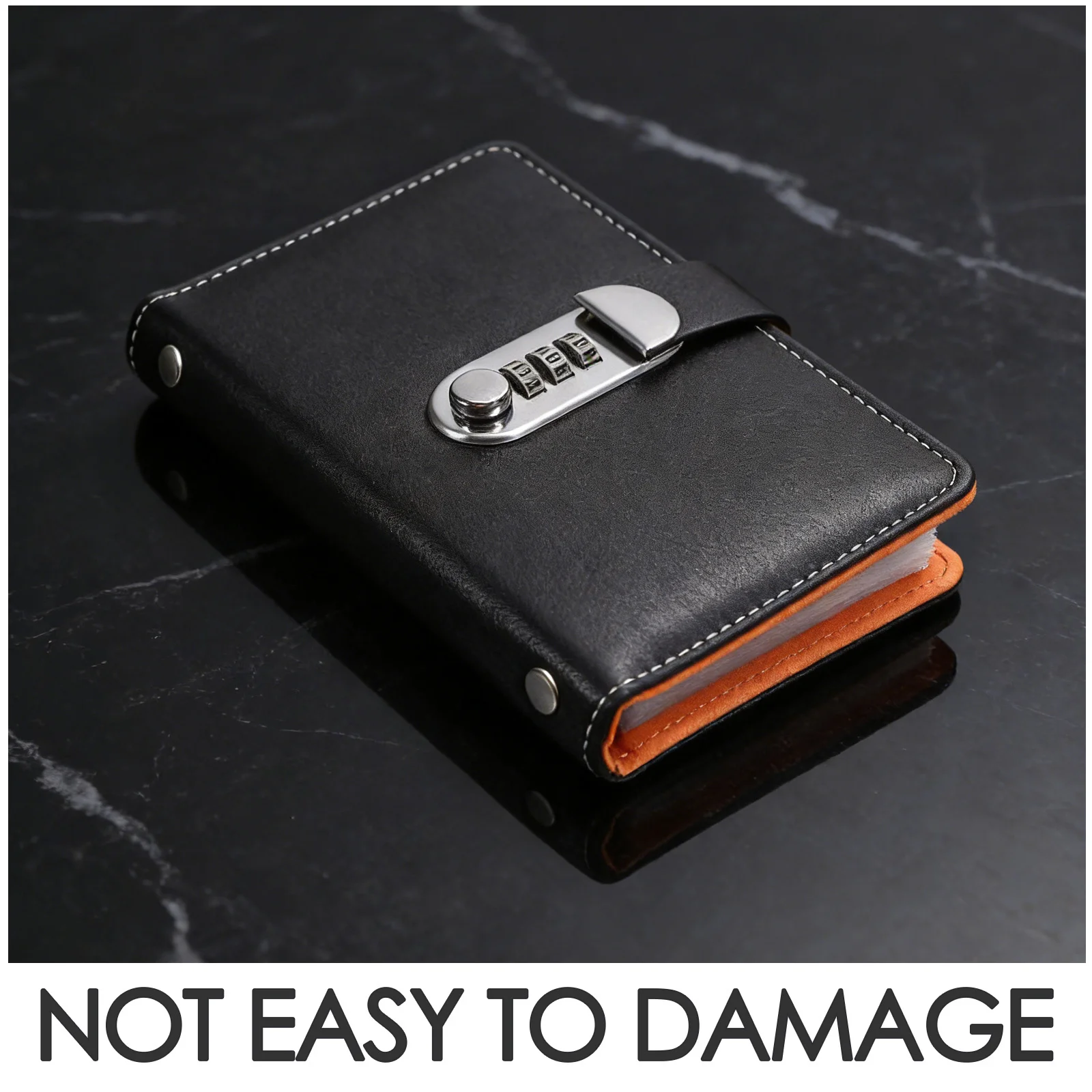 Libro de contraseñas con cerradura Diseño de cerradura de combinación de 6,88x4,32 pulgadas para uso en viajes en el hogar y la oficina Almacenamiento de ahorro de dinero