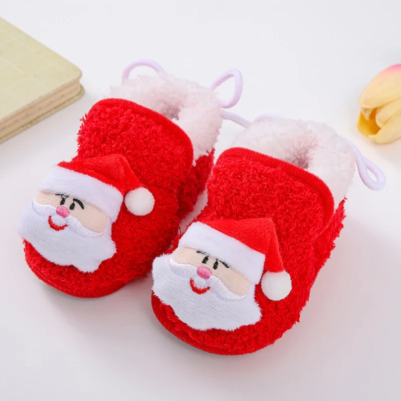 Baby Kerstschoenen, Santa Claus Sneeuwpop Elanden Zachte Zool Antislip Wandelschoenen Flats Peuter Winterschoenen Voor Meisjes Jongens