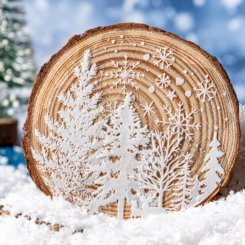 بطاقة عاشق 20 قطعة [سلسلة كل شيء الشتوي] ملصقات الحيوانات الأليفة الشتوية الاسكندنافية مع أشجار الصنوبر والمواد الشتوية لتزيين مخطط