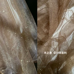 Elastic Mesh Glitter Fabric for Performance Clothing Shooting Background Designer Diy Sewing Material Cloth By The Meter