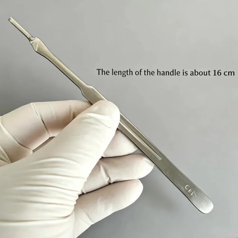Dental Scalpel Handle No.3/4/7 with Blades No.10/23 Stainless Steel Carbon Steel Dissection Cutting Tool for Oral Surgery Lab. view 4