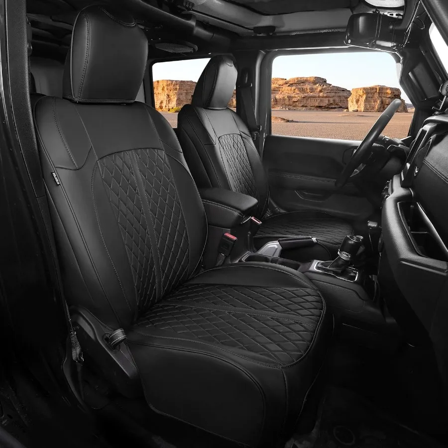 

for Jeep Wrangler Seat Covers 4Door JL 2018 2019 2020 2021 2022 2023 2024 2025 Custom Fit Car Seat Cover Full Set Luxury Waterp