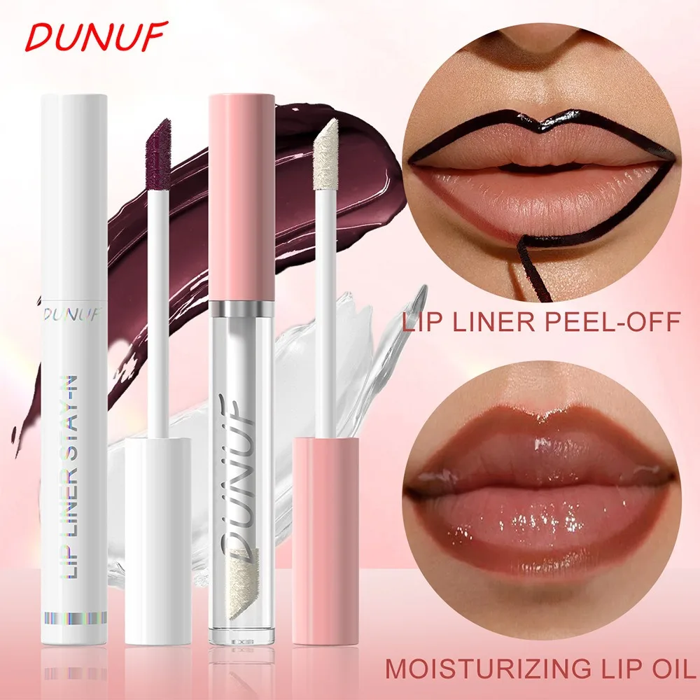 Pink Peel Off Lip Liner Lip Oil Set Waterproof Lasting Lip Gloss Matte Liquid Lipstick Outline Contour Tattoo Lip Tint Makeup