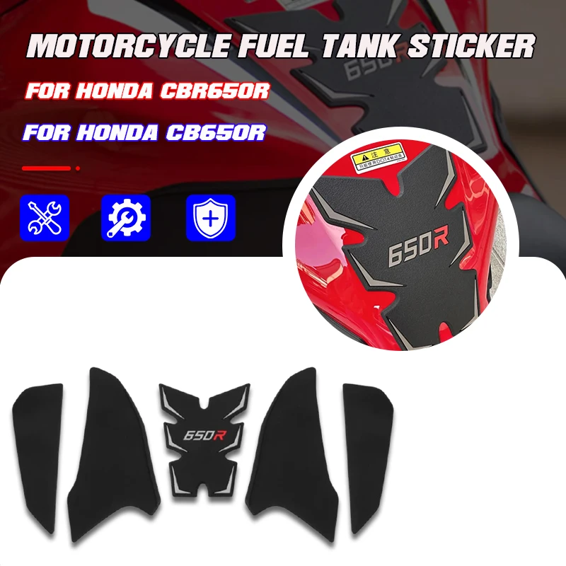 

Для Honda CB650R CBR650R cb650r cbr650r 2019 2020 2021 2022 2023 2024 Новый мотоциклетный бак, боковая защитная накладка, резиновый комплект