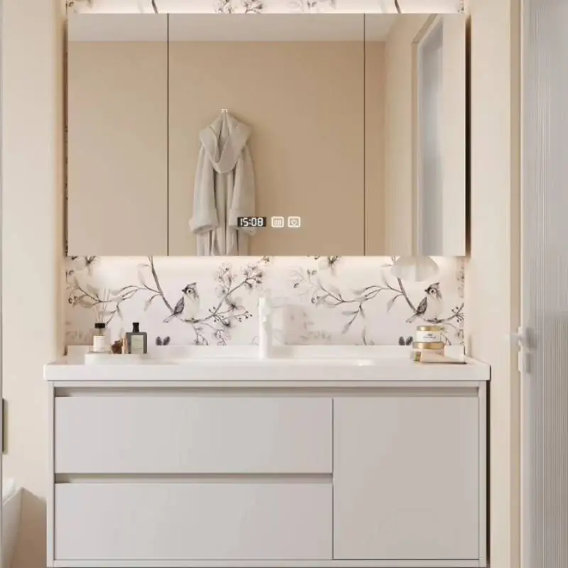 

Белый роскошный шкаф для хранения в ванной комнате с выдвижными ящиками, компактный шкаф для хранения в ванной комнате, современная мебель для дома