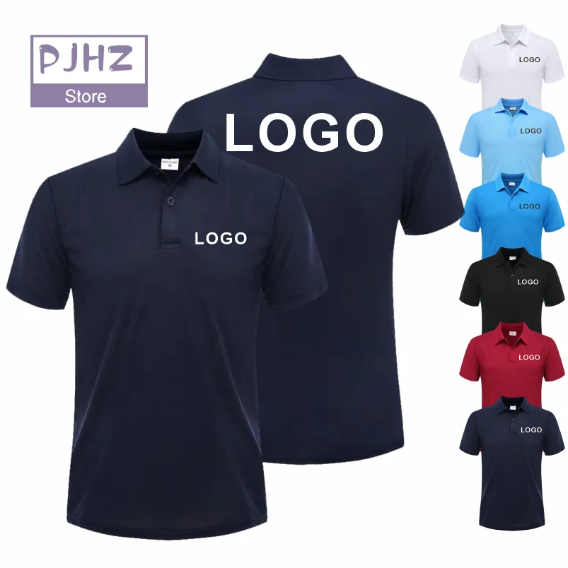 Summer Lapel Short Sleeved Polo Shirt Custom Casual Breathable Personal Company Group Logo Design Customize Clothes Work Clothes