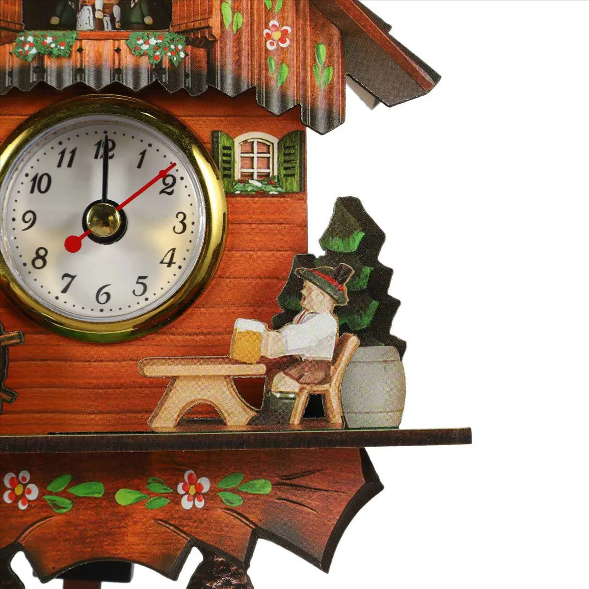 Stable- 2X Antique Wooden Cuckoo Wall Clock Bird Time Bell Swing Alarm Watch Home Art Decor 006