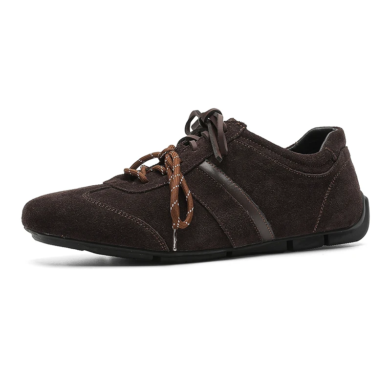 Men's casual shoes  spring retro flat brown lace up casual board shoes versatile sports training men's shoes