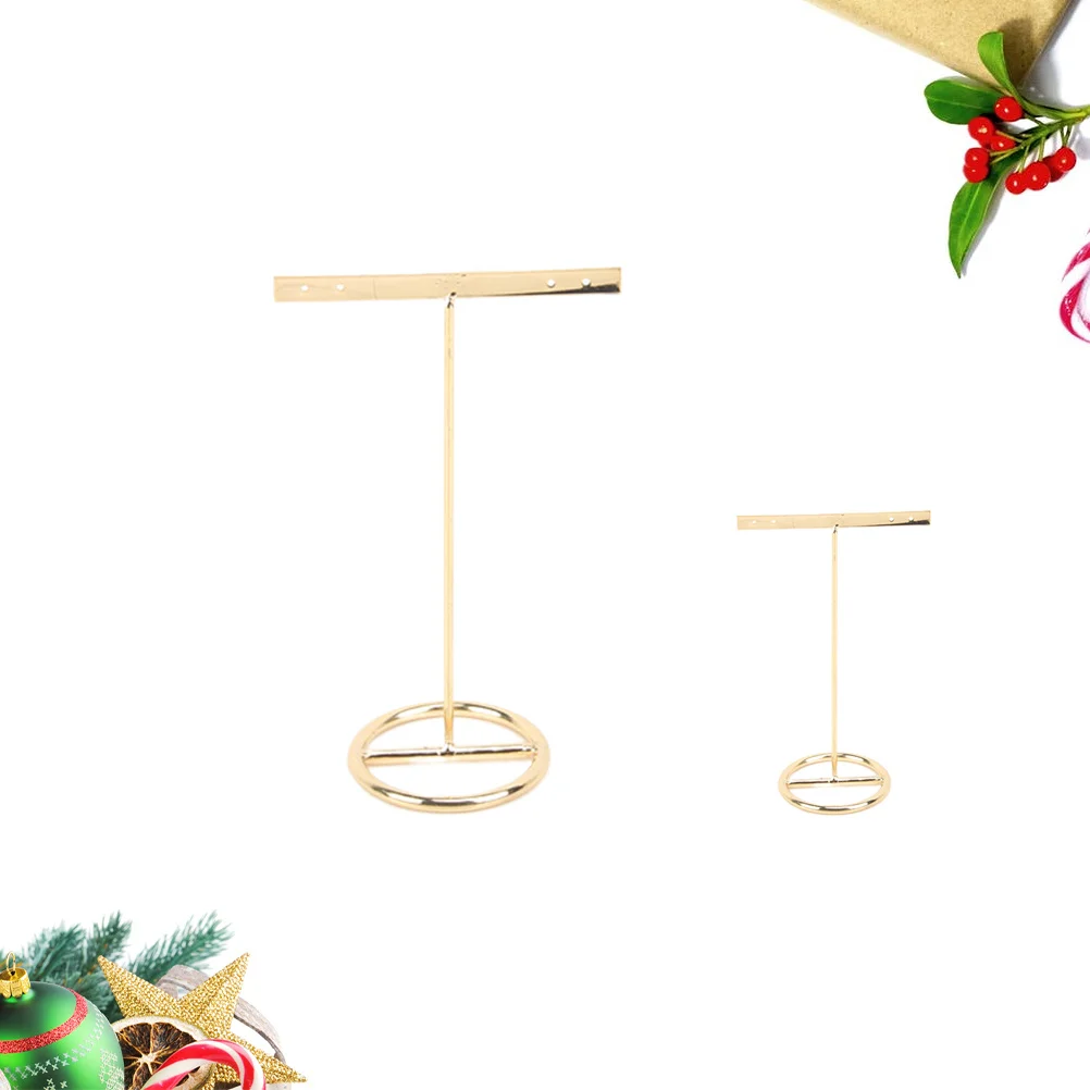 

2Pcs Metal Earrings Holder T-Shape Jewelry Display Stand Organizer for Earrings Bracelets Rings Jewelry Display Rack