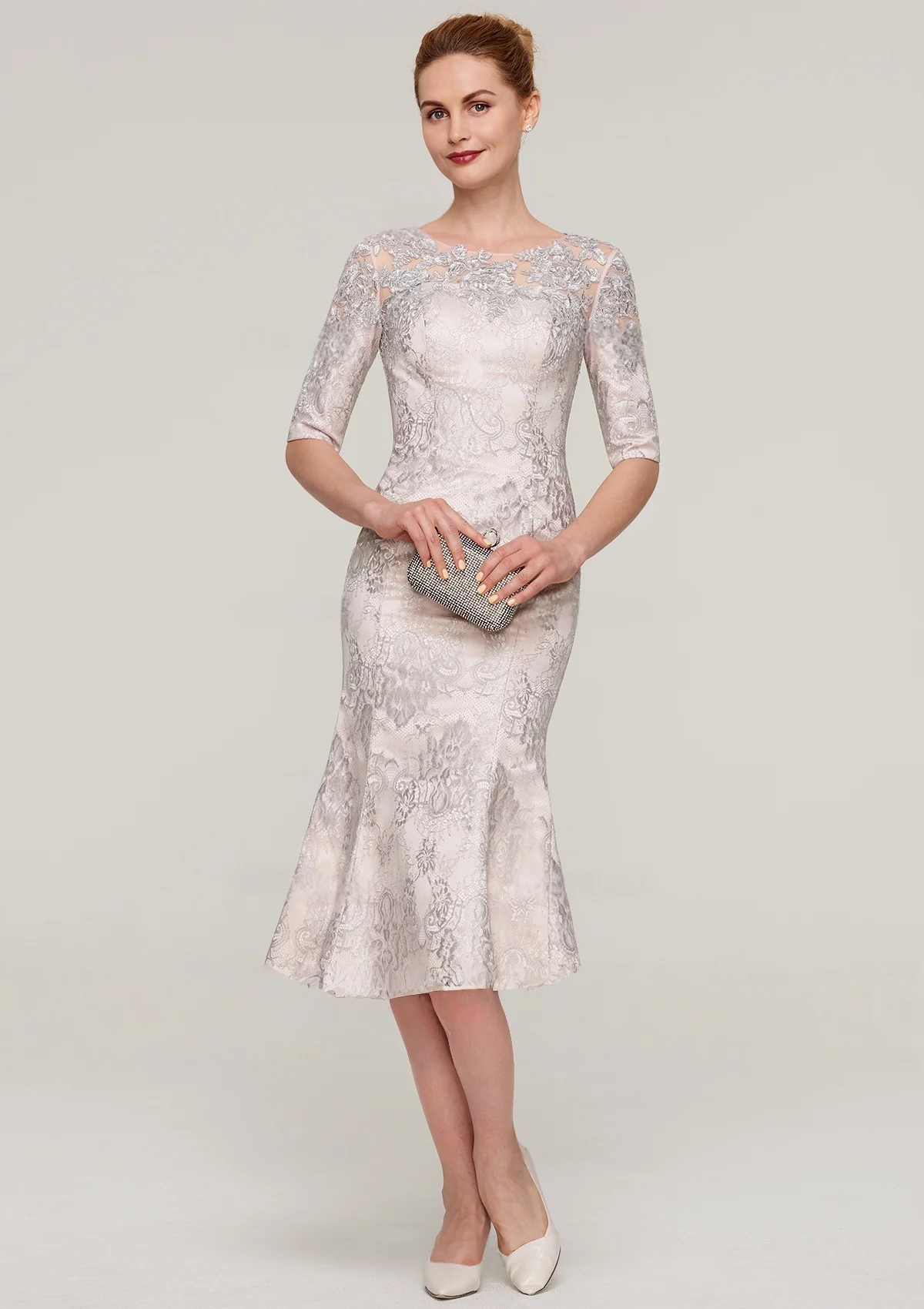 

POD New Wedding Evening Dress Elegant Lace Midi Mermaid Mother Robe De Soiree Femme Party Dresses Luxury 2026 Customized