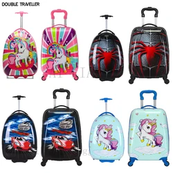 Cartoon Kinder Koffer auf Rädern Reisewagen Gepäck tasche für Mädchen Jungen Geschenk Roll gepäck 16''18 Zoll Handgepäck