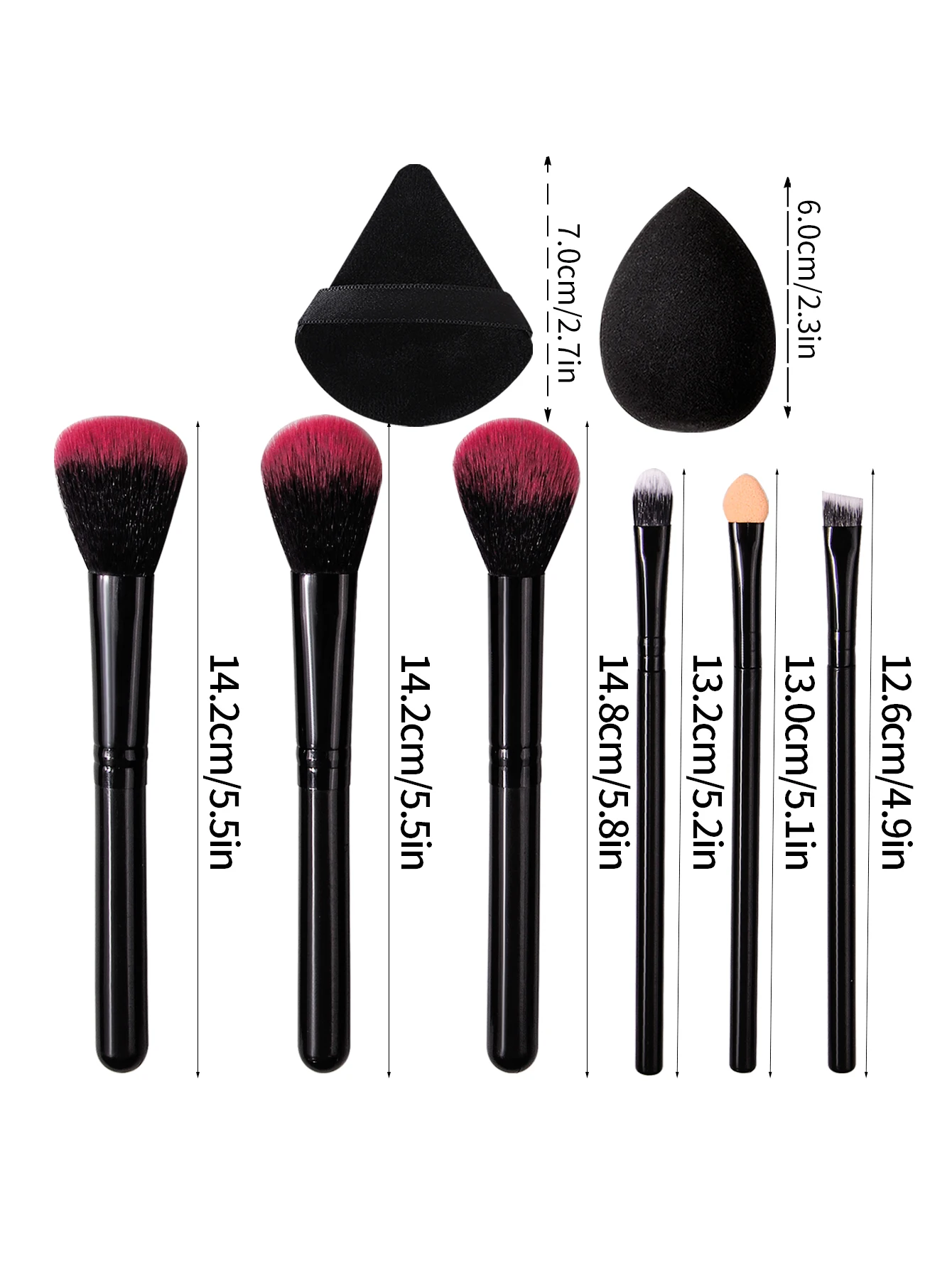 16 STKS Blush borstel, spons oogschaduw borstel, eyeliner borstel, make-up borstel set & Zachte make-up spons, ei poederdons