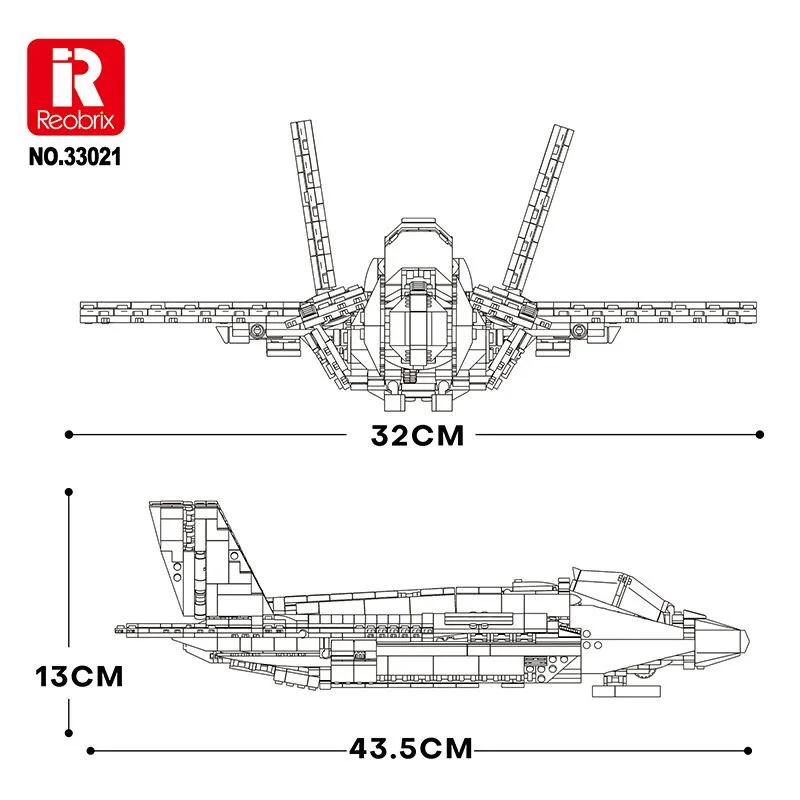 

Reobrix 33021 F35Building Block Airplane Military Helicopter Model Ornament Children's Educational Armed Toy Gift