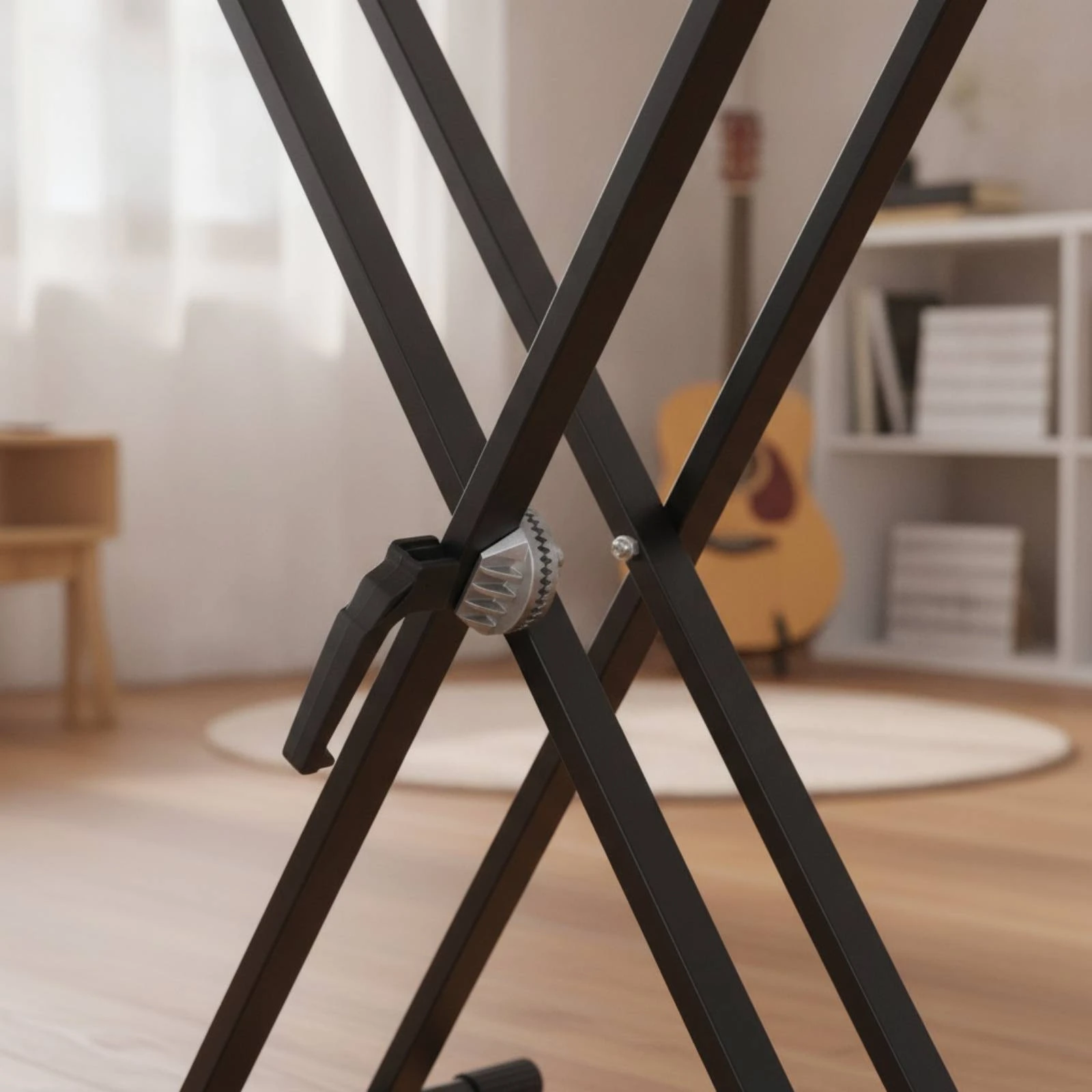 Double-X Keyboard Stand Portable Double X Keyboard Stand Sturdy Long-Lasting for Keyboardists, Home Studio, Stage view 4