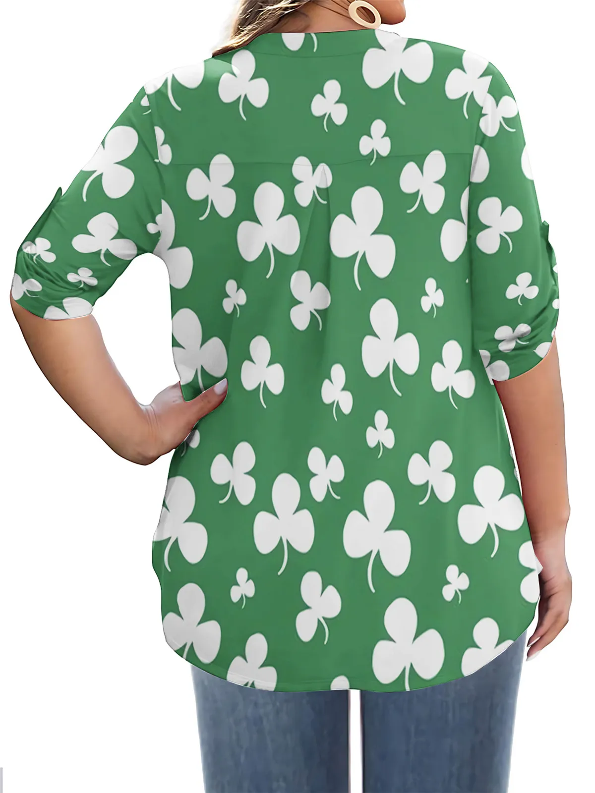 CLOOCL Fashion Women Shirts St. Patrick's Day Clover Lucky Printed Tops Over Size Casual T-shirts US Size L-5XL Dropshipping