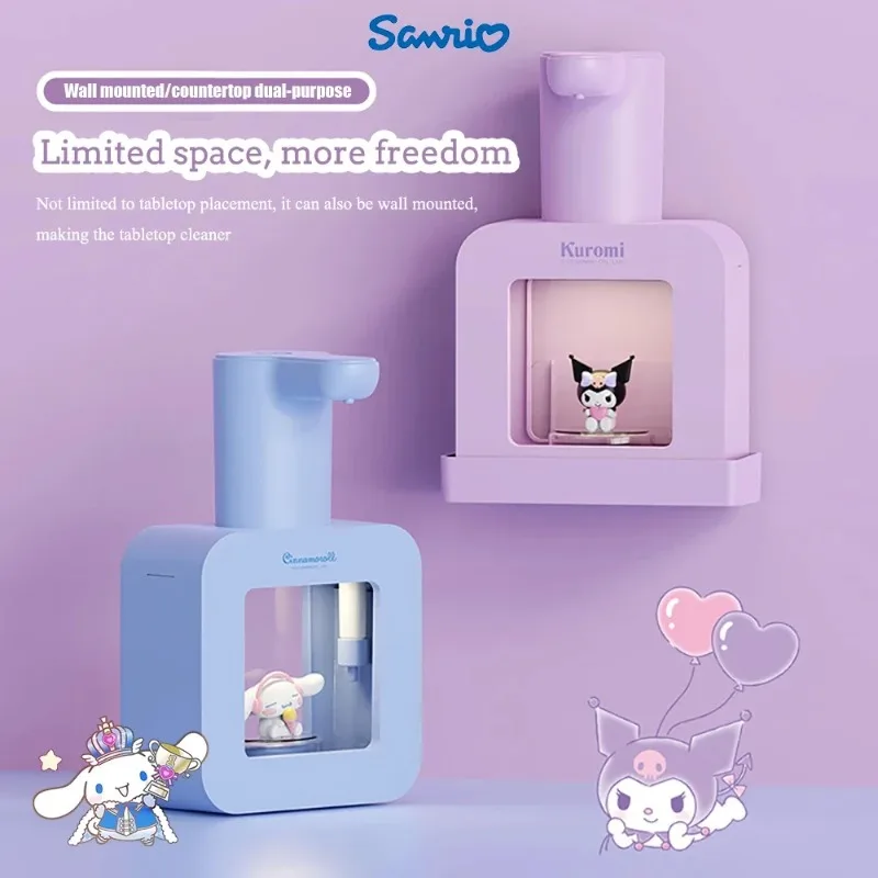 Cute Sanrio Automatic Hand Sanitizer Dispenser Cinnamoroll Kuromi 400ml Cartoon Smart Hand Wash Contact Free Hand Soap Dispenser