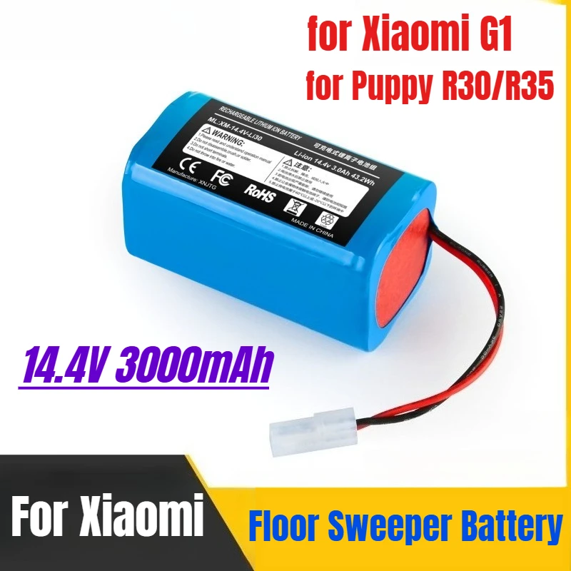 

3000mAh for Xiaomi G1 for Puppy R30/R35 Floor Sweeper Battery