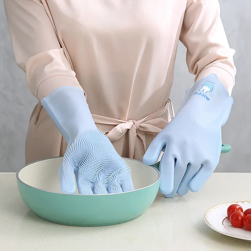 Gants de cuisine en silicone résistants à l'usure, réutilisables, kawaii, ata ffy, livres ménagers, vaisselle, cadeaux de Noël