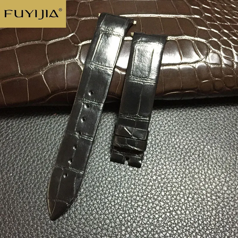 

FUYIJIA Nile Crocodile Skin Watchbands Custom P-iaget Limelight-Gala Strap 14MM 16MM 18MM 20MM 22MM 25MM Calibrator Leather Belt