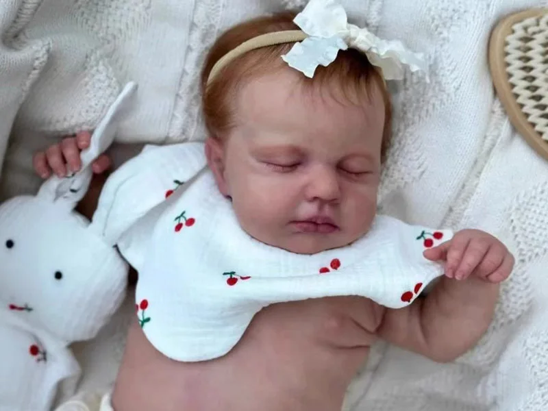 

19inch Reborn Baby Doll Sleeping Loulou Full Vinyl Body Lifelike Newborn Multiple Layers Painting 3D Skin With Hand-Rooted Hair