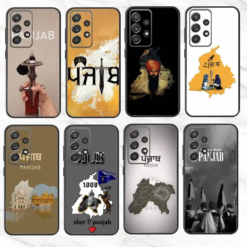 

Painting Punjab Map Phone Case For Samsung S25,S24,S21,S22,S23,S30,Ultra,S20,Plus,Fe,Note,10,9,5G Black Cover