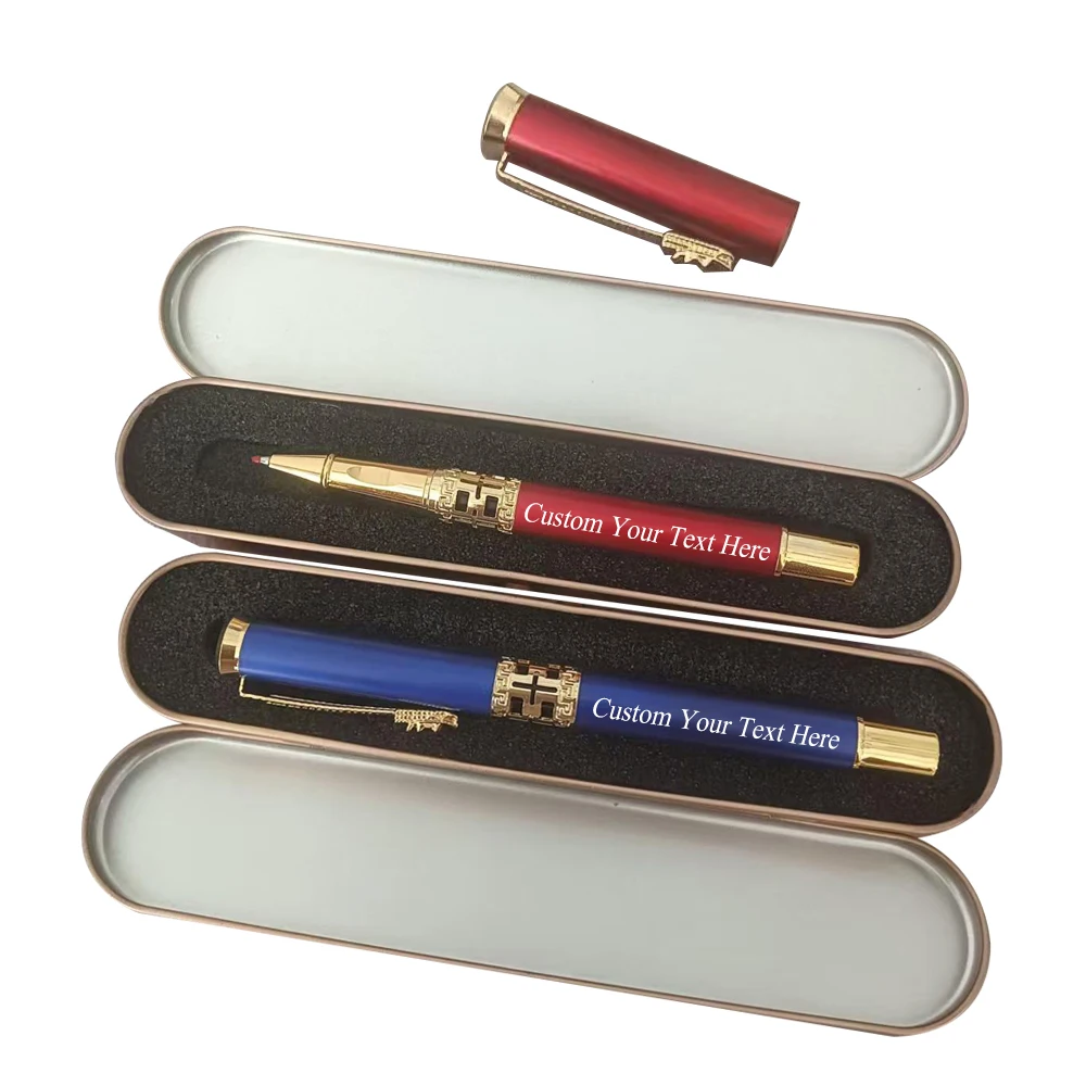 

Personalized Custom Name Gel Pen Gift Box Metal Packaging Supplies Stationery Teacher Engraved Ballpoint School Office Student