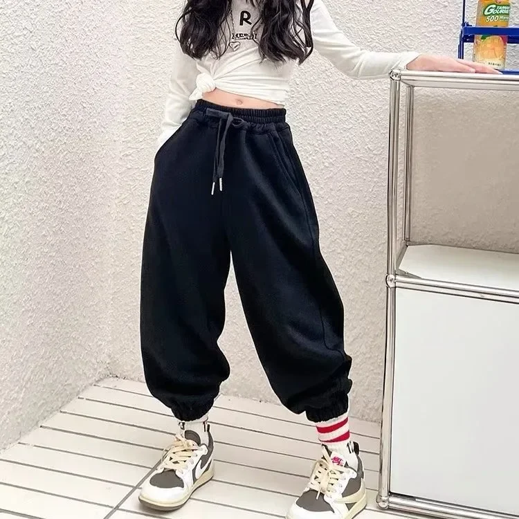 Children's Casual Trendy Korean Style Sweatpants Autumn 2024 New Kids Pants Mid to Large Children's Toddler Girls Pant