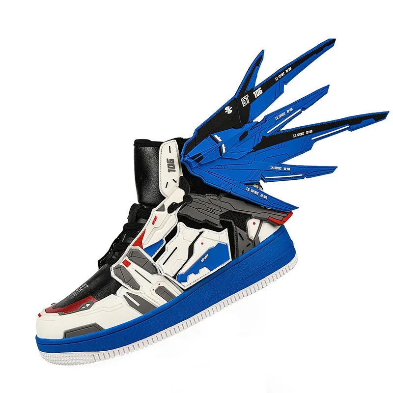 

Lynjacye Cosplay Mid Cut Basketball Boots Unisex Mechanical Style Athletics Sport Trainer Tennis Basketball Shoes