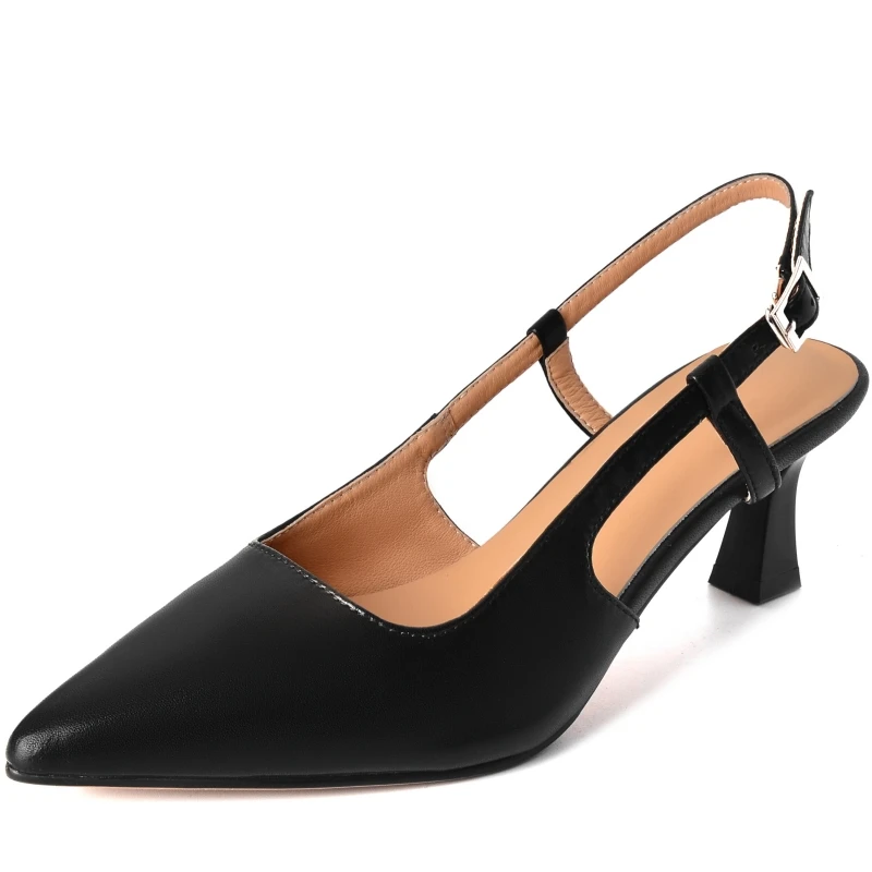 

Летняя женская обувь из натуральной кожи, черные сандалии-гладиаторы телесного цвета, сабо на каблуке с босоножками, зеленые шлепанцы, женские большие размеры 45,