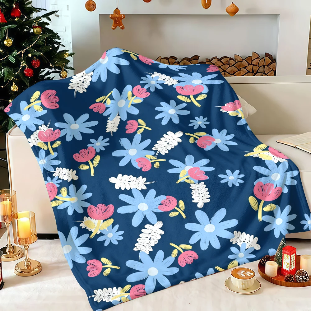 Sage Wildflowers Print Resistant Durable Festive Halloween Christmas Blanket Great for Nap Time Sleeping Resting Comfortably