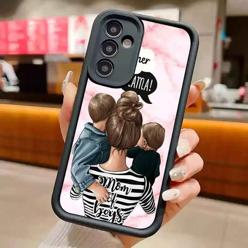 طفل أمي فتاة الوردي قضية الهاتف لسامسونج نوت 20 الترا A03 كور A04 A05 S A01 A06 A20 A30 A50 M12 M13 M15 M34 5G M51
