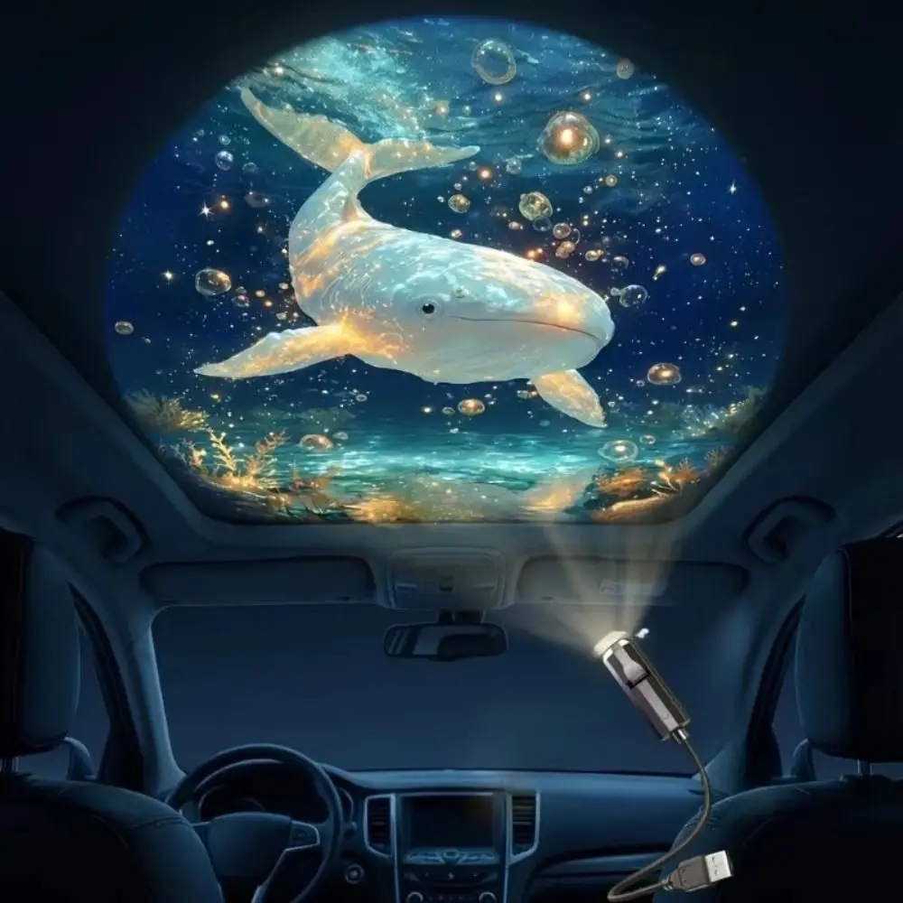 Adjustable Patterns Butterfly Projection Lights 360° Rotating Portable Design Ocean Projection Lamp USB Powered Whale