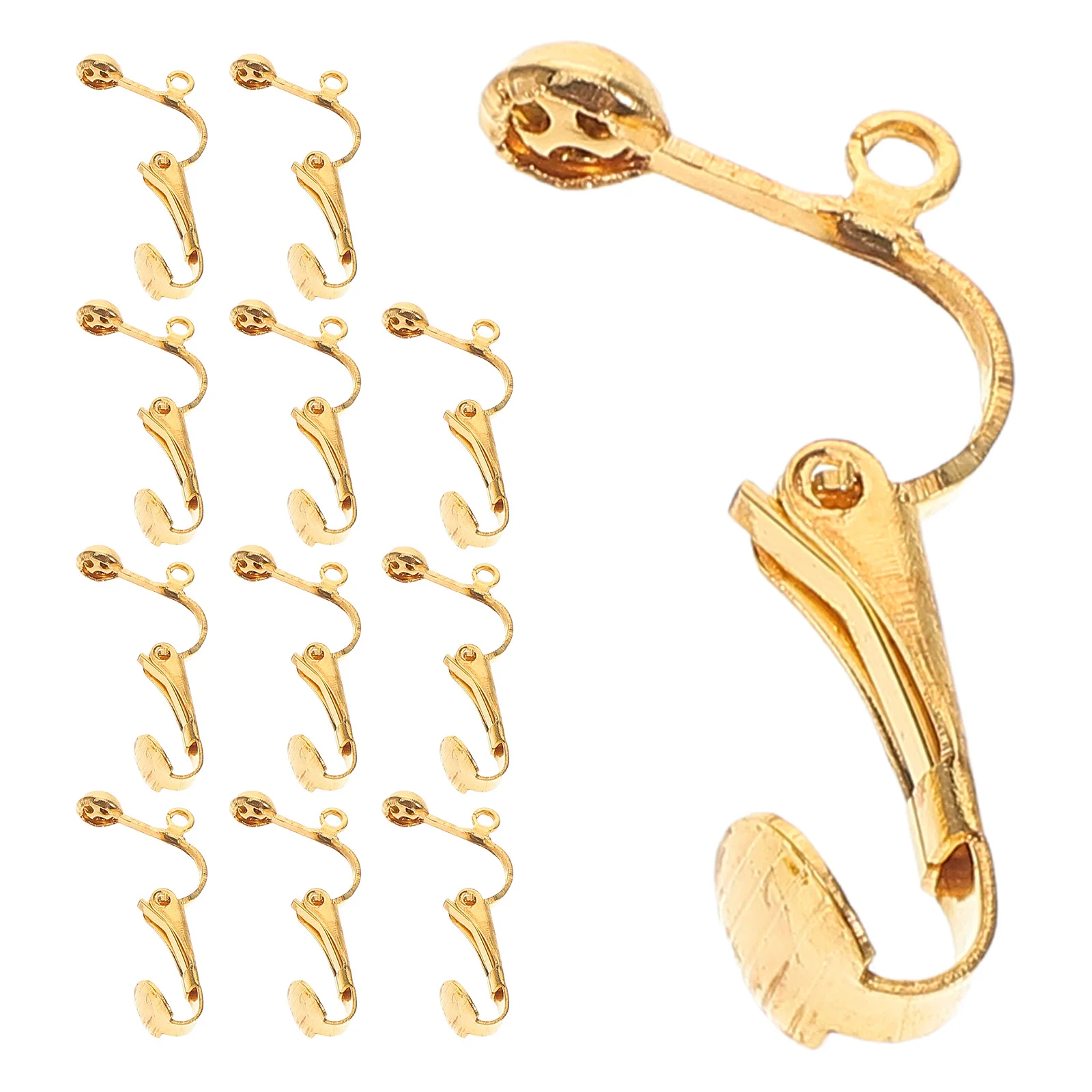 100 Pcs Earrings Clip DIY Making Clip-on Manual Jewelry Adapter Converter Backs Copper Supplies