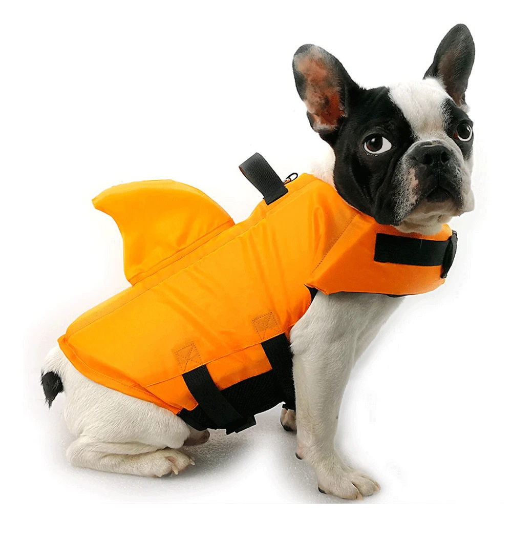 Hai-Hunde-Schwimmweste, verstärkter Auftrieb, Badekleidung für kleine Hunde, Sicherheitsweste mit Griff für mittelgroße und große Hunde beim Surfen – Detail 4
