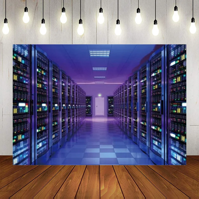 Electronic Data Space Wall Decoration Backdrop Photography  Future Technology World Theme Party Banner Photo Background