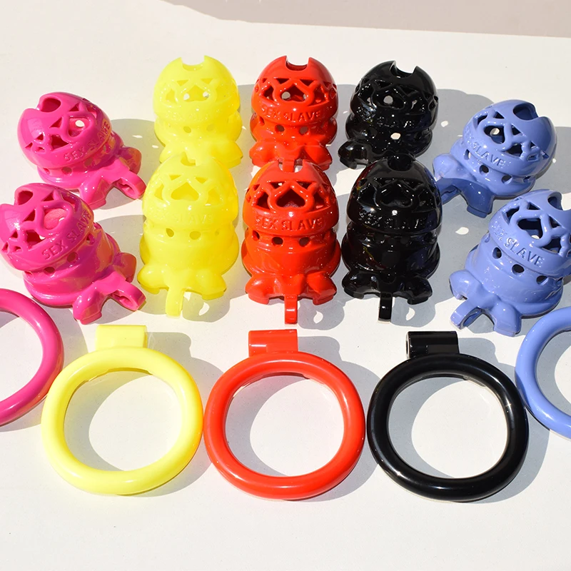 FRRK Lightweight Plastic Chastity Cage Device with Cobra Opening 4 Penis Rings Long Time Wear Bondage Gear BDSM Sex Toys for Men