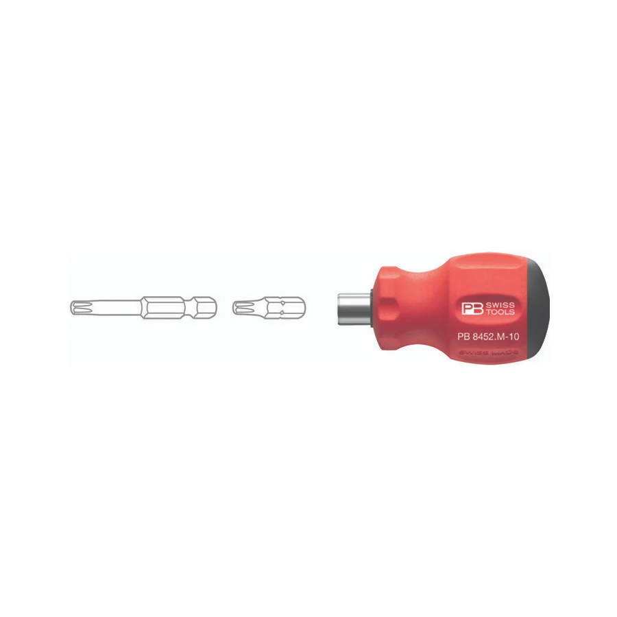 Imagem -04 - Swiss Tools Stubby Bit Holder Magnético para Bits Alça de Parafuso pb 8452 M10 65 mm c6 pb