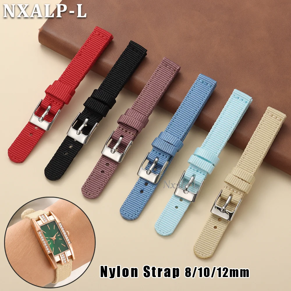 8mm 10mm 12mm Nylon Watch Strap for Men Women Soft Canvas Woven Wristband Universal Sport Replacement Bracelet for Armani for DW