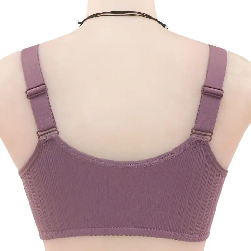 New Big Yards Front Button Underwear Thin Adjustable Bra Gather Together Wire Free Middle Old Aged Beauty Vest Push Up Lingerie