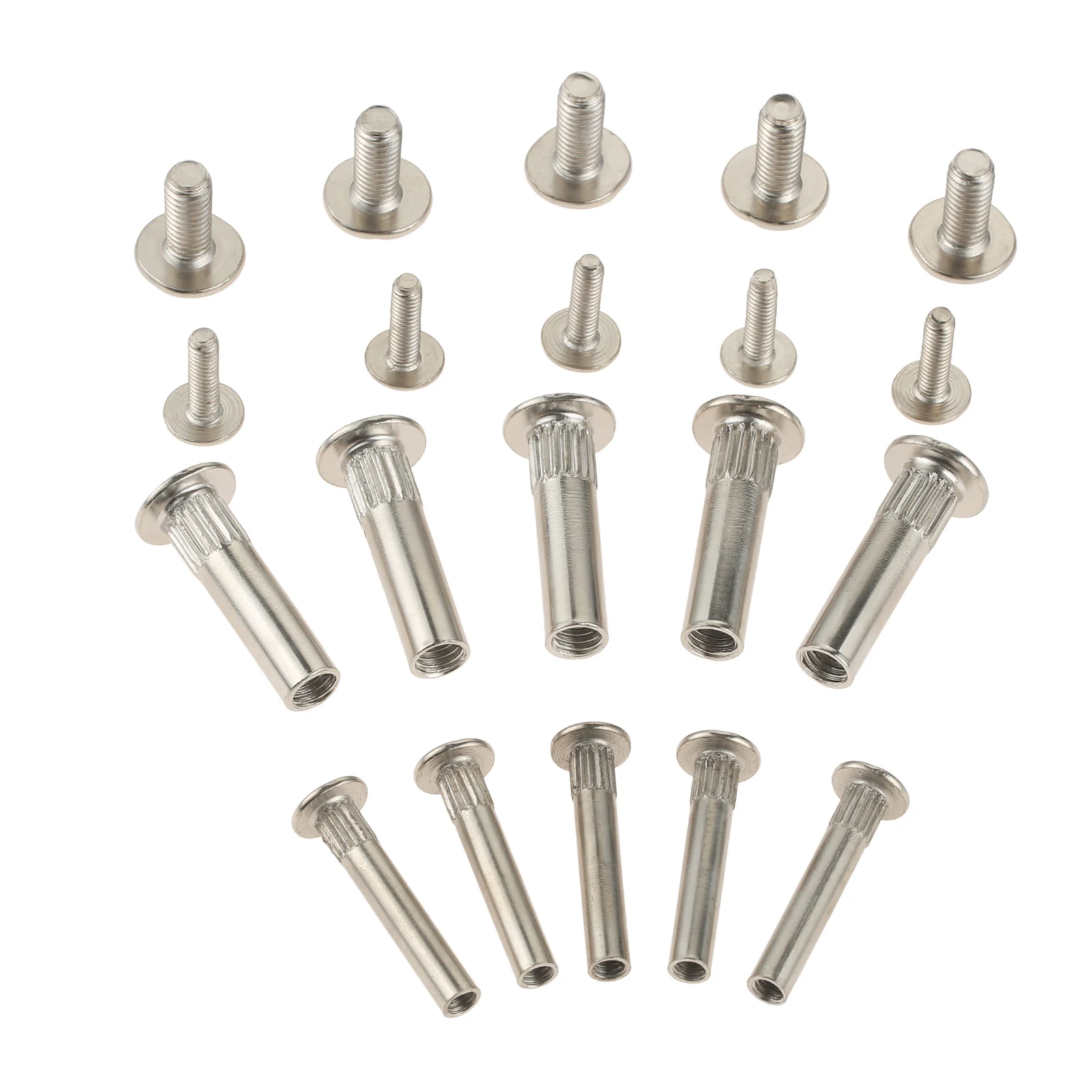 Juego de tuercas de férula M8 para muebles de cocina, juego de 10 juegos de M5 con remaches a presión macho-hembra, tornillo con tuerca, conectores de cama para niños