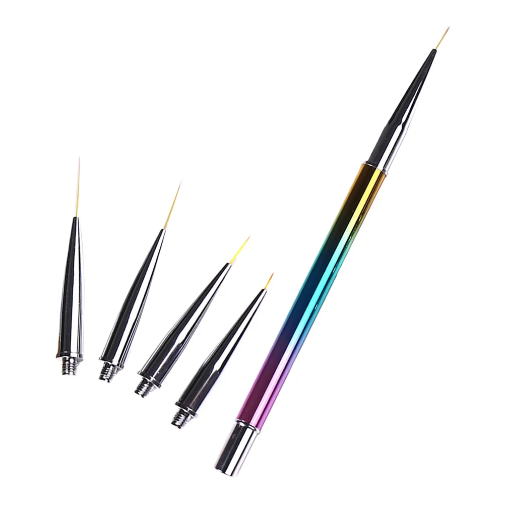 

1Set Nail Art Liner Pen Set Durable Replacement Heads Multi Size Fine Striping Nail Design Drawing Tool Manicure Painting Tool