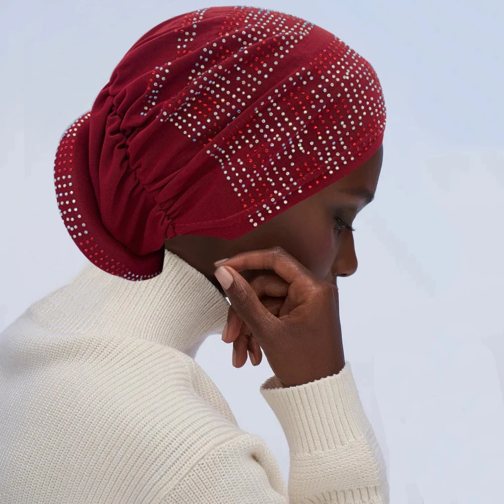 Summer Breathable Turban Cap for Women Muslim Under Scarf Cap African Lady Head Wraps Bonnet