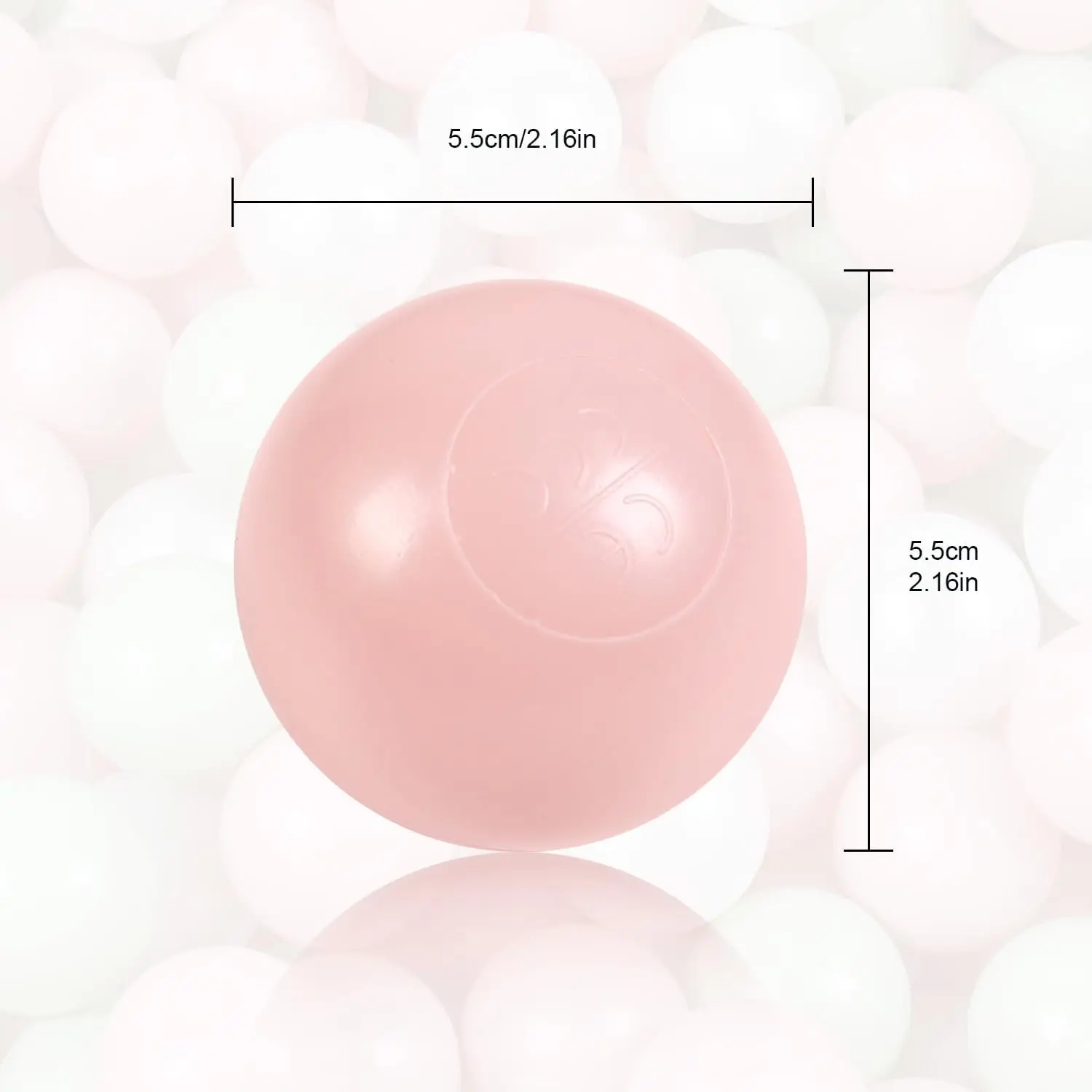 100 pçs macaron bola pit bolas de plástico para bola pit piscina cercadinho festas de aniversário, branco pérola + pó pérola + verde pérola