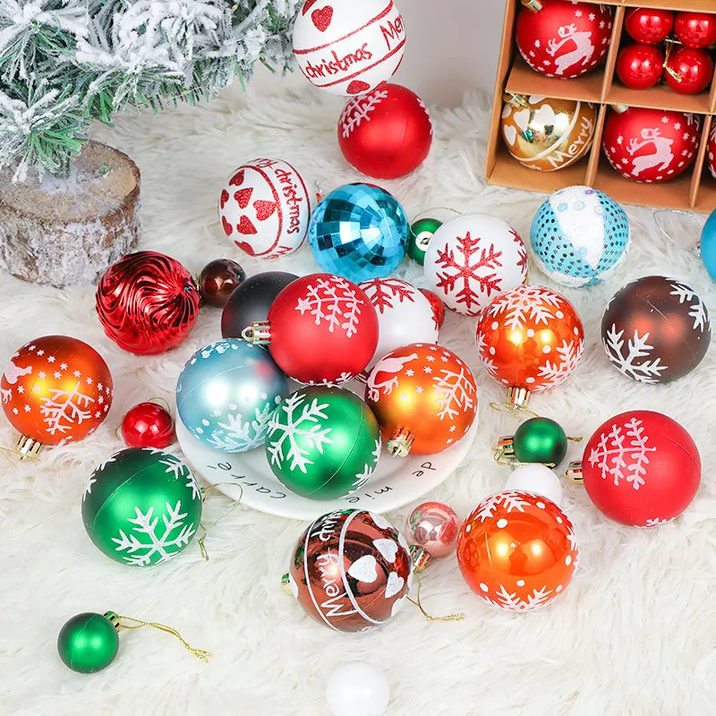 Creative Colored Christmas Ball Gift Box Set DIY Small Pendants For Xmas Tree Indoor Holiday Scene Arrangement