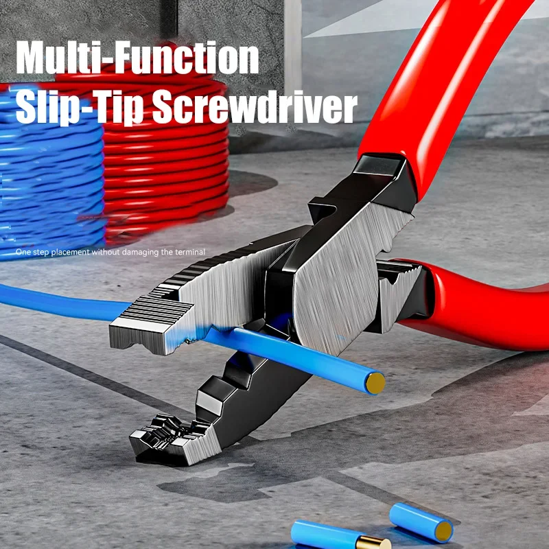 Slip-Tooth Screw Pliers Screw Removal Pliers For Clamping Screwing Wire Stripping Cable Cutting Wire Splitting Repair Works