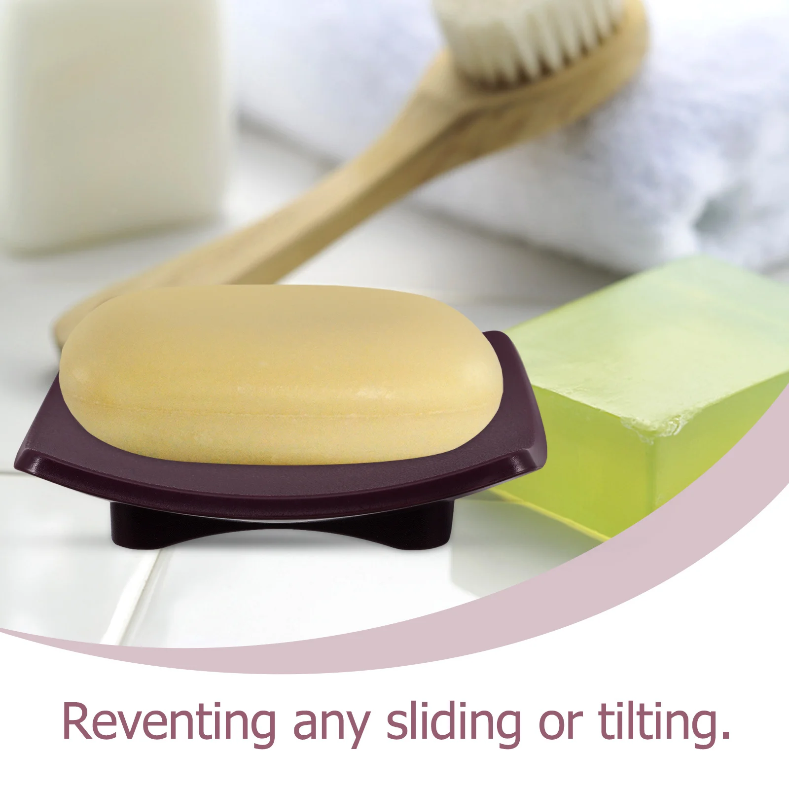 

Soap Dish for Bar Soap Reusable ABS Material Non-Slip Bottom Bathroom Decorative Holder Oval Tray Storage Solution