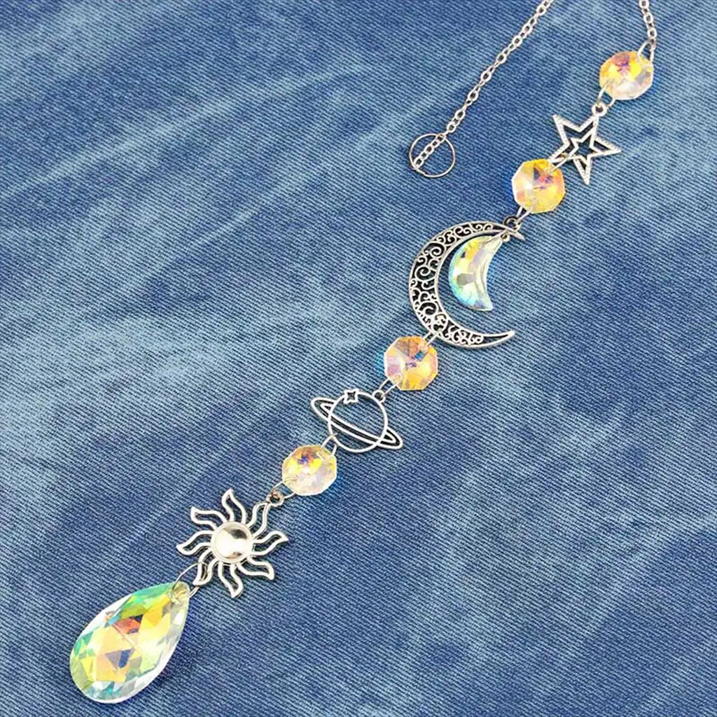 (1 piece/bag)Long 32-44CM Multi Specification Milky Way Sun Moon Star Crystal Ball Pendant Outdoor Garden Pendant Decoration